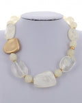 White and Gold Acrylic Necklace
