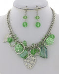 Green and Silver Acrylic Necklace