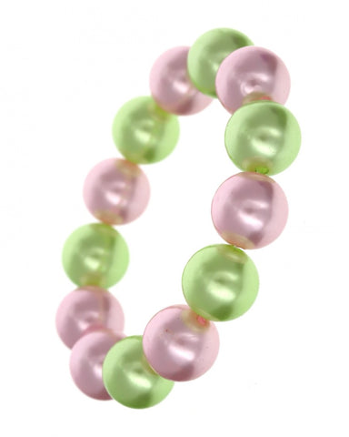 Large Pink and Green Pearl Bracelet