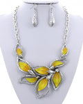 Leaf It All on the Table Yellow Necklace