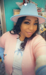 Pink and blue fedora