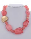 Pink and Gold Acrylic Necklace