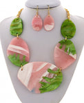 Pink and Green Acetate Necklace AKA
