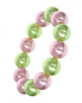 Pink and Green Pearl Stretch Bracelet AKA