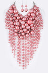 Pink Pearl Waterfall Necklace