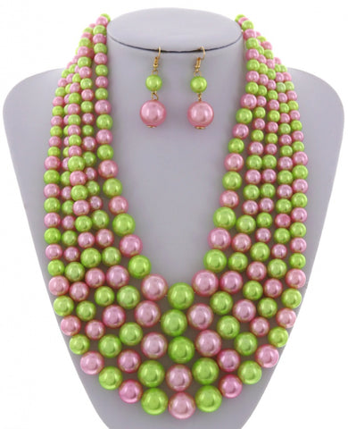 Popping Pink and Green Pearls AKA