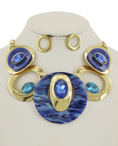 Pure Joy In Blue and Gold Necklace