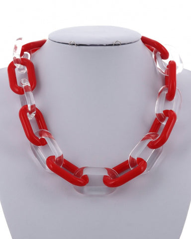 Red Acetate Chain Necklace