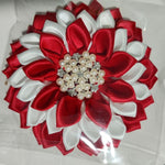 Red and White corsage