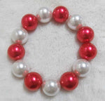Red and White pearl bracelet