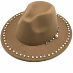 Fedora with attached pearls