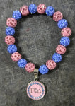 Gamma beaded bracelet with coin