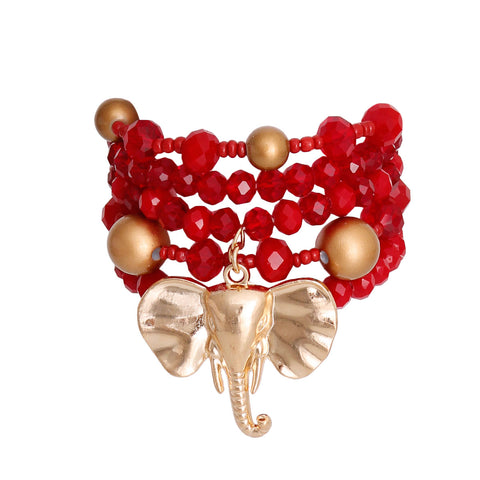 glass bead elephant bracelet