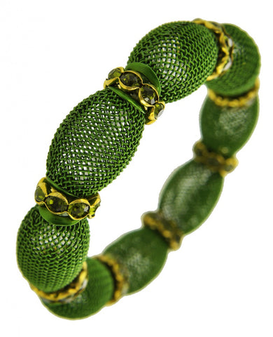 Green and Gold Mesh Bracelet