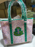 AKA Tote in light sequin