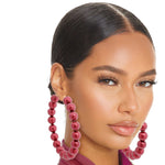 Burgundy Hoop earrings 3.5