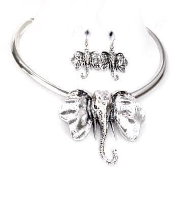 silver elephant necklace
